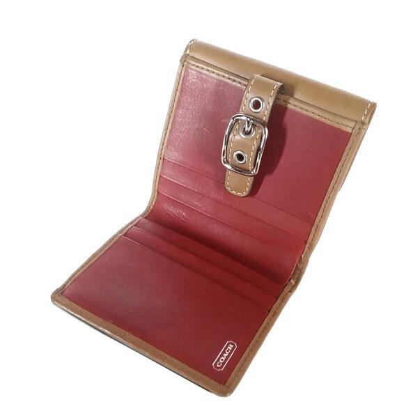 VTG COACH Soho Mini Leather WALLET Small Taupe Organizer - Picture 3 of 9